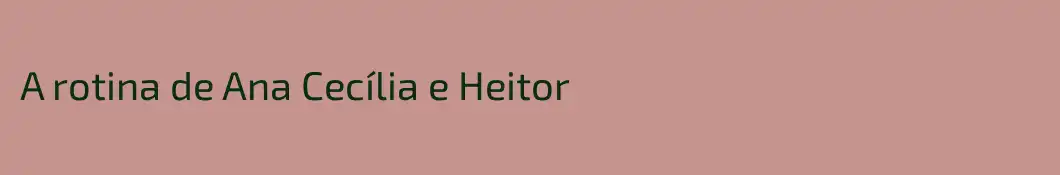 A rotina de Ana Cecília e Heitor 